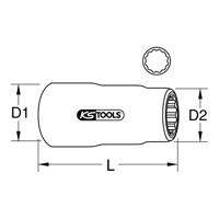 KS Tools 1171024 117.1024 Verwisselbare kop 1/2 - thumbnail