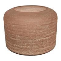 Waxinelichthouder glas roze L 18x13cm - thumbnail