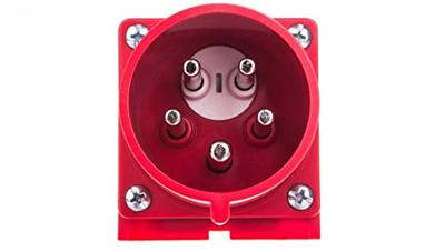 GP CEE 5P/32A/400V opb wcd rood met pennen en fasewisselaar - 6313178 GP CEE 5P/32A/400V opb wcd rood met pennen en fasewisselaar - 6313178
