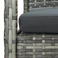 4-delige Loungeset met kussens poly rattan grijs - thumbnail