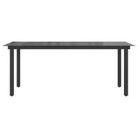 Tuintafel 190x90x74 cm aluminium en glas zwart - thumbnail