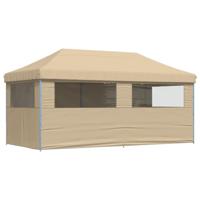 Partytent inklapbaar pop-up met 4 zijwanden beige - thumbnail