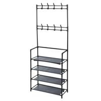 Storage Solutions kledingrek met 4 schappen 60x26x155 cm - thumbnail