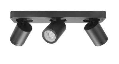 Highlight Triple IP44 opbouwspotOliver mat zwart - S7439.01