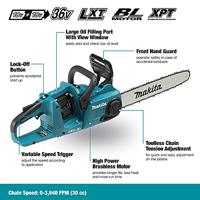 Makita DUC400Z Accu Kettingzaag 40cm 2x18V Basic Body - thumbnail