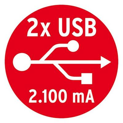 Brennenstuhl 1153500222 power uitbreiding 2 stopcontacten 2 usb