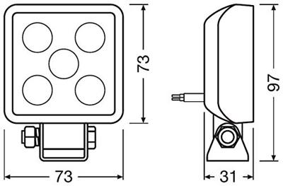 Osram Automotive Werkschijnwerper 12 V, 24 V LEDriving® CUBE VX70-WD LEDWL103-WD Brede nabijgebied belichting (l x b x h) 97 x 31 x 73 mm 550 lm 6000 K
