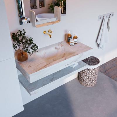 MONDIAZ ALAN-DLUX 100cm planchet Frappe. Vrijhangende wastafel CLOUD midden zonder kraangat, kleur Frappe. MONDIAZ ALAN-DLUX 100cm planchet Frappe. Vrijhangende wastafel CLOUD midden zonder kraangat, kleur Frappe.