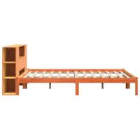 Bed met boekenkast zonder matras grenenhout wasbruin 180x200 cm - thumbnail