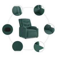 Fauteuil verstelbaar stof donkergroen - thumbnail