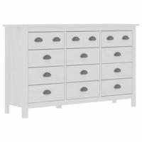 vidaXL Dressoir Hill Range 130x37x80 cm massief grenenhout wit - thumbnail