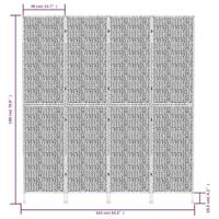 Kamerscherm met 4 panelen 163x180 cm waterhyacint bruin - thumbnail