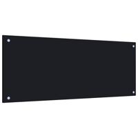 VidaXL Spatscherm keuken 100x40 cm gehard glas zwart - thumbnail
