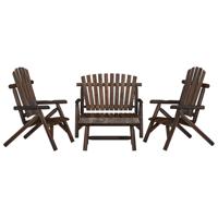 3-delige Loungeset massief vurenhout - thumbnail