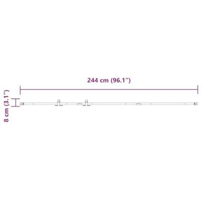 VidaXL Ophangset voor schuifdeur 244 cm koolstofstaal