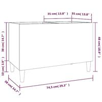 Platenkast 74,5x38x48 cm bewerkt hout wit - thumbnail