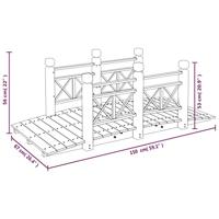 VidaXL Tuinbrug met leuningen 150x67x56 cm massief vurenhout - thumbnail