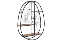 Planken Home ESPRIT Zwart Natuurlijk Metaal Hout MDF 53 x 12,2 x 72 cm Voor aan de muur - thumbnail