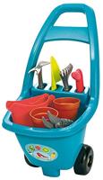 Ecoiffier trolley met tuingereedschap - thumbnail