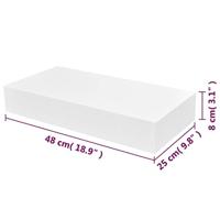 Wandschap met lade zwevend MDF wit - thumbnail