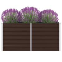 VidaXL Plantenbak verhoogd 160x80x45 cm gegalvaniseerd staal bruin - thumbnail