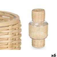 Kaarshouder GiftDecor SG-29653 Transparant Natuurlijk Glas Rotan 15,5 x 31 x 15,5 cm (6 Stuks) - thumbnail