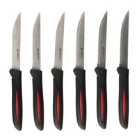 Alpina steakmessen 23 cm 6 stuks zwart/rood - thumbnail