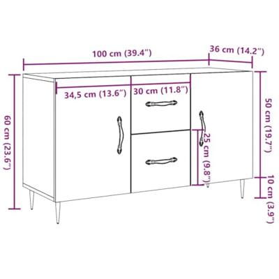 Dressoir 100x36x60 cm bewerkt hout oud houtkleurig Dressoir 100x36x60 cm bewerkt hout oud houtkleurig