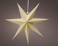 Ster LED karton 40cm met timer Crème - thumbnail