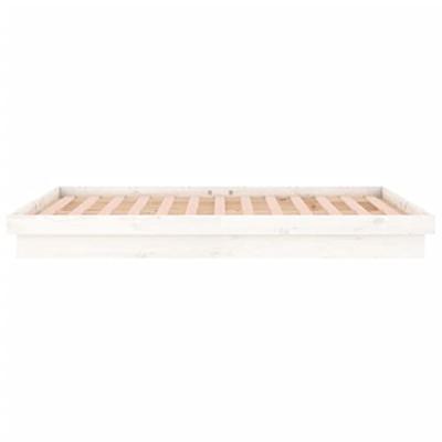 Bedframe LED massief hout wit 135x190 cm 4FT6 Double Bedframe LED massief hout wit 135x190 cm 4FT6 Double