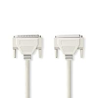 Nedis Seriële Kabel | D-SUB 25-Pins Male | D-SUB 25-Pins Female | Vernikkeld | Rond | PVC | Ivoor | Polybag 5.00 m 5.00 m - thumbnail