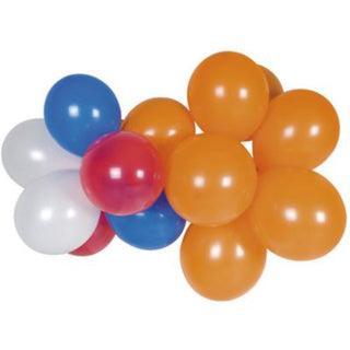 Globos zak 100 ballonnen ro/wi/bl/or