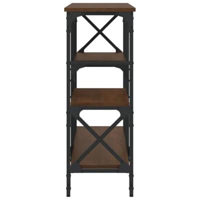 Wandtafel 150x29x76,5 cm bewerkt hout bruin eikenkleur Wandtafel 150x29x76,5 cm bewerkt hout bruin eikenkleur