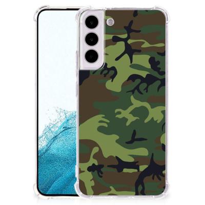 Samsung Galaxy S22 Plus Doorzichtige Silicone Hoesje Army Dark Samsung Galaxy S22 Plus Doorzichtige Silicone Hoesje Army Dark
