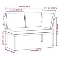 Tuinbank met kussens aluminium zwart - thumbnail