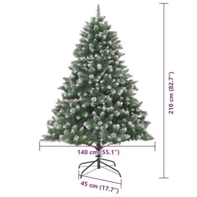 VidaXL Kunstkerstboom met 300 led groen 210 cm pvc en plastic en staal VidaXL Kunstkerstboom met 300 led groen 210 cm pvc en plastic en staal