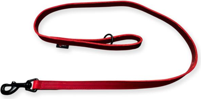 Hondenriem vetleer - Rood - Met handvat Hondenriem vetleer - Rood - Met handvat