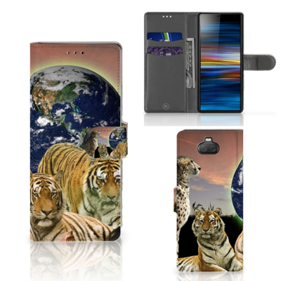 Sony Xperia 10 | Telefoonhoesje | Met pasjeshouder | Roofdieren Sony Xperia 10 | Telefoonhoesje | Met pasjeshouder | Roofdieren