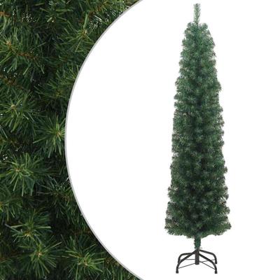VidaXL Kunstkerstboom met standaard smal 180 cm pvc groen
