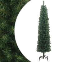 VidaXL Kunstkerstboom met standaard smal 180 cm pvc groen - thumbnail