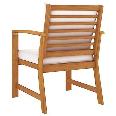 Tuinstoelen 2 st met crmekleurig kussen massief acaciahout