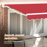 VidaXL Inklapbaar zonnescherm rood 350 x 200 cm polyester en metaal - thumbnail