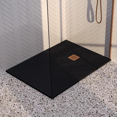 Douchebak Sanitop Just Creating Relievo Crag 100x140 cm Mat Zwart Topa