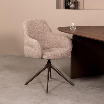 LABEL51 Eetkamerstoel Bern - Mushroom - Royal Boucle - Brons Metalen Frame