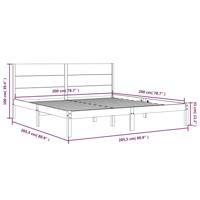 Bedframe extra lang zonder matras massief hout wit 200x210 cm - thumbnail