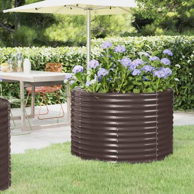 VidaXL Plantenbak 100x100x68 cm gegalvaniseerd staal bruin
