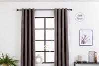 Lifa Living Verduisterend en Geluidswerend Gordijn - Donker Taupe - 300 x 250 cm Met Ringen - thumbnail
