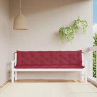 VidaXL Tuinbankkussens 2 st 200x50x7 cm oxford stof wijnrood - thumbnail
