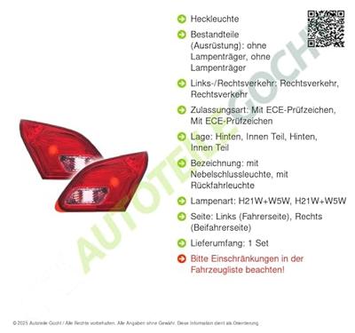 Achterlicht links 170286012