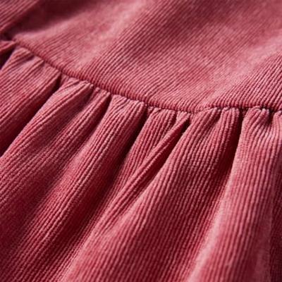 Kinderjurk met lange mouwen ribfluweel 92 oudroze